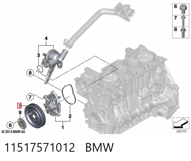 11517571012 BMW Polea de la bomba de agua