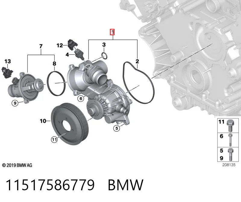 11517586779 BMW Bomba refrigerante coche