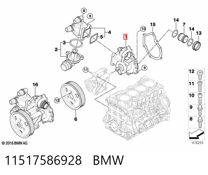 11517586928 BMW Bomba refrigerante coche