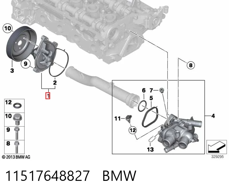 11517648827 BMW Bomba refrigerante coche