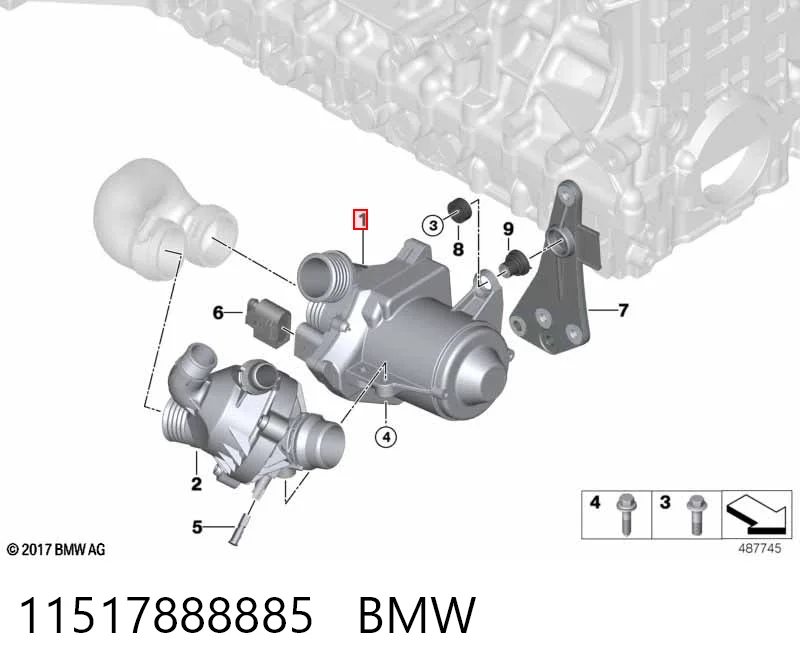 11517888885 BMW Bomba refrigerante coche
