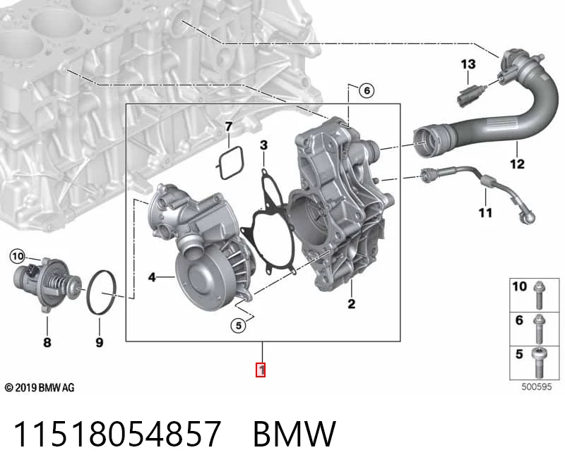 11518054857 BMW Bombeadora de agua, completo con caja