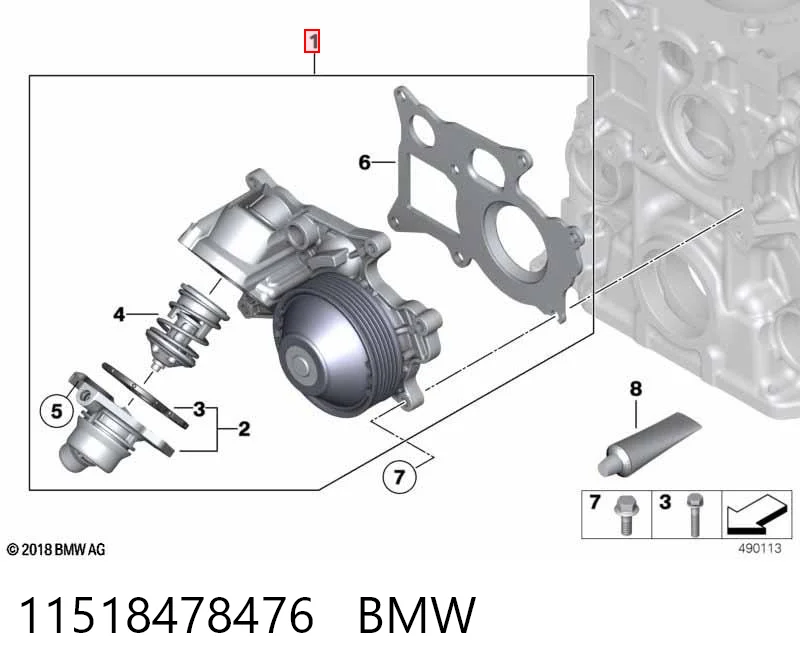 11518478476 BMW Bomba refrigerante coche