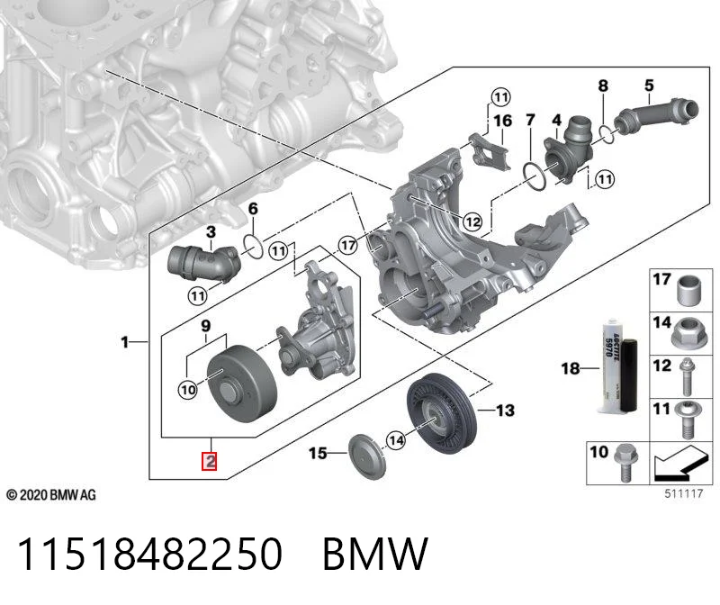 11518482250 BMW Bomba refrigerante coche