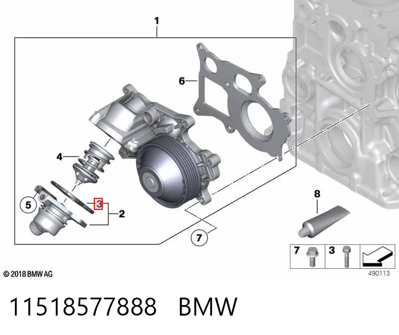 11518577888 BMW Junta de bomba de agua