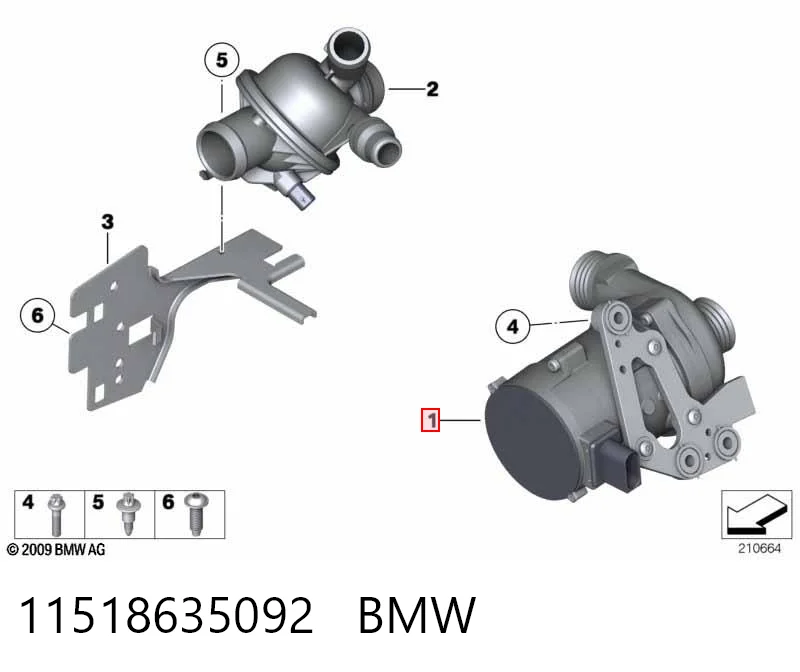 11518635092 BMW Bomba de agua eléctrica auxiliar