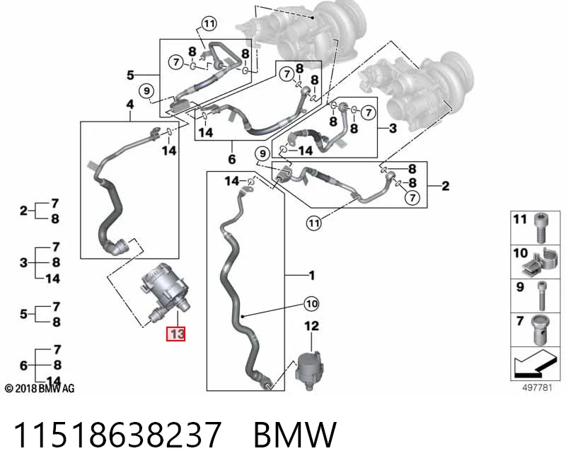 11518638237 BMW Bomba de agua eléctrica auxiliar