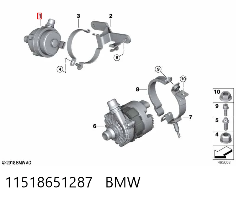 11518651287 BMW Bomba de agua eléctrica auxiliar