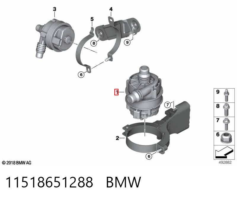 11518651288 BMW Bomba de agua eléctrica auxiliar
