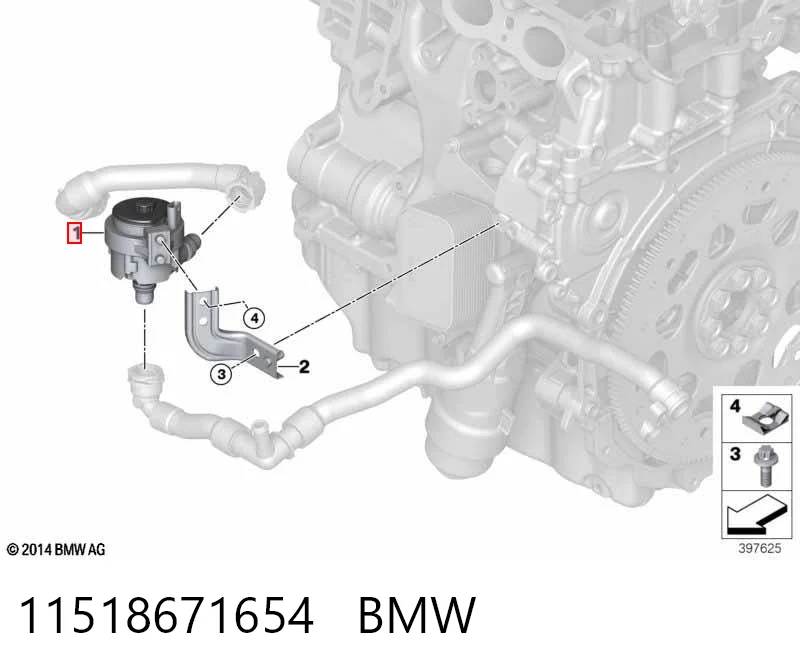 11518671654 BMW Bomba de agua eléctrica auxiliar