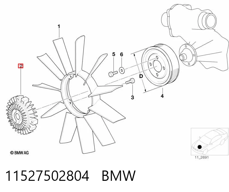 11527502804 BMW Embrague viscoso