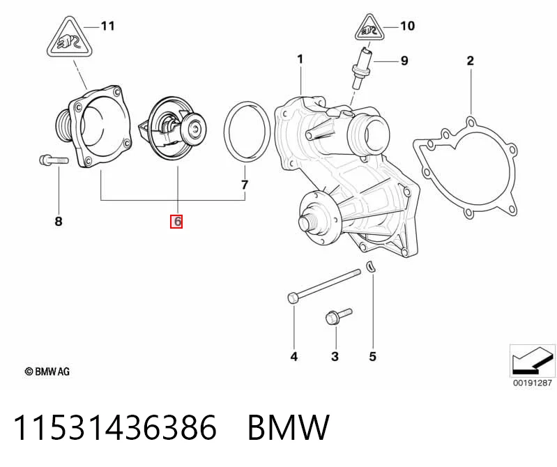 11531436386 BMW Termostato de agua