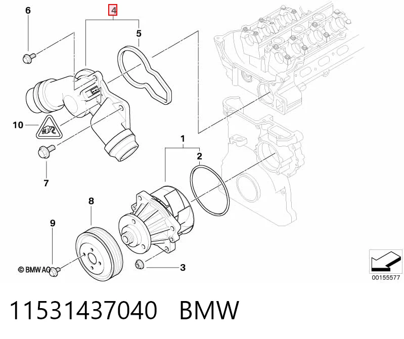 11531437040 BMW Termostato de agua