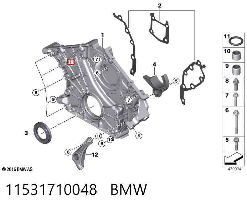 11531710048 BMW Junta del colector de agua del sistema de refrigeración
