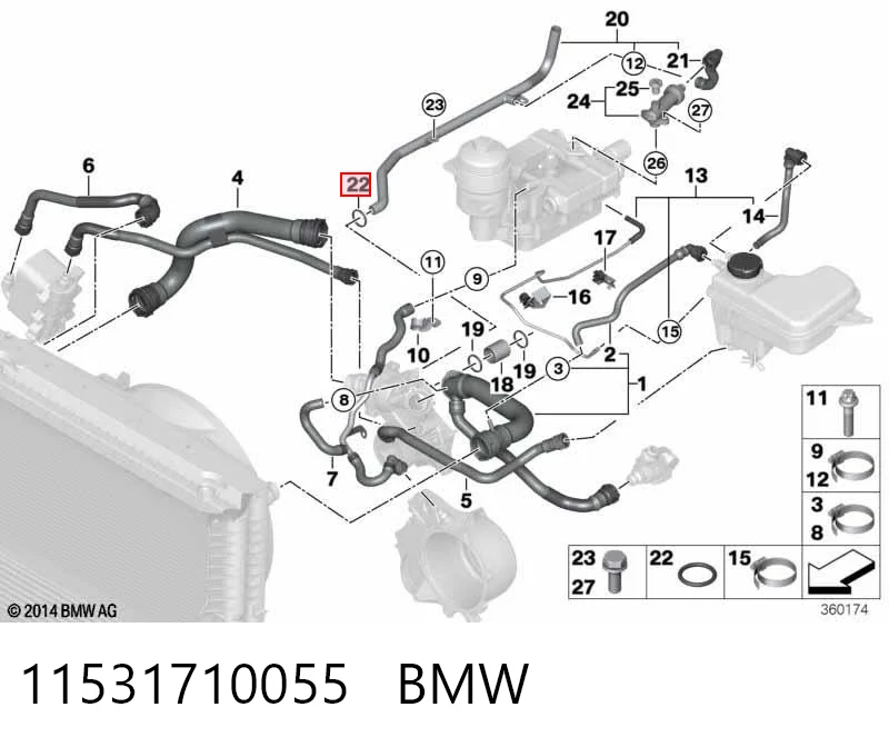 11531710055 BMW Junta de bomba de agua