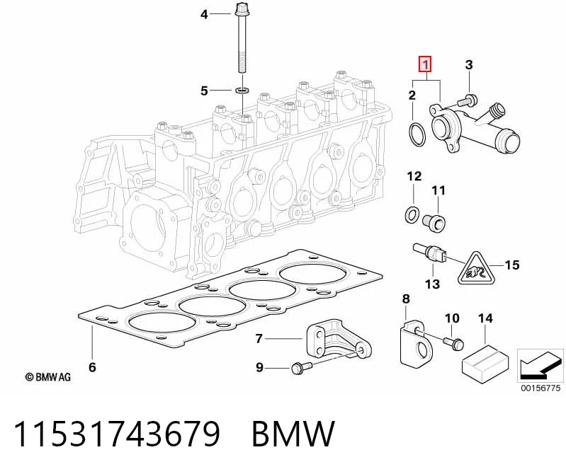 11531743679 BMW Brida del sistema de refrigeración (triple unión)