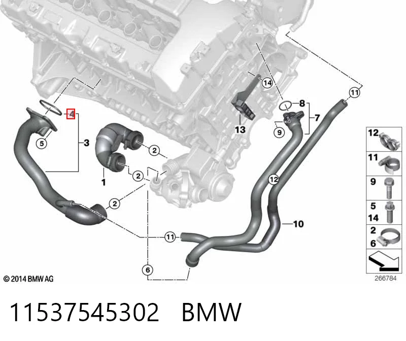 11537545302 BMW Sello del conducto de la bomba
