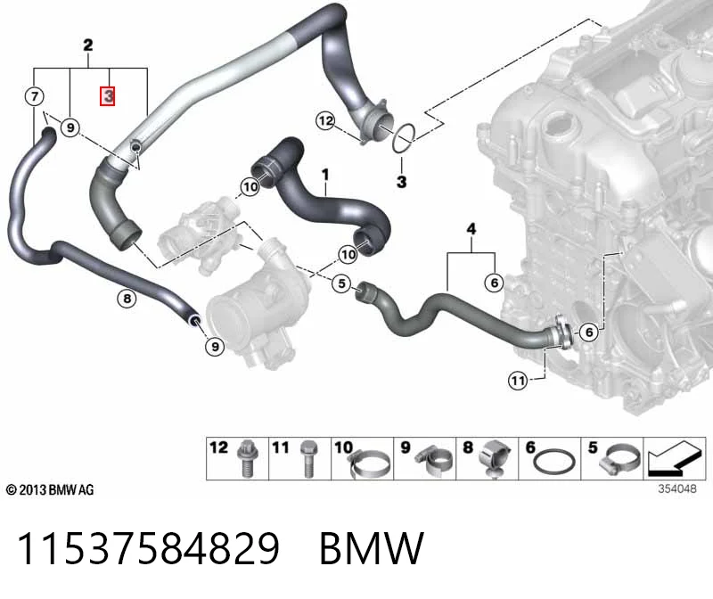 11537584829 BMW Junta termostato