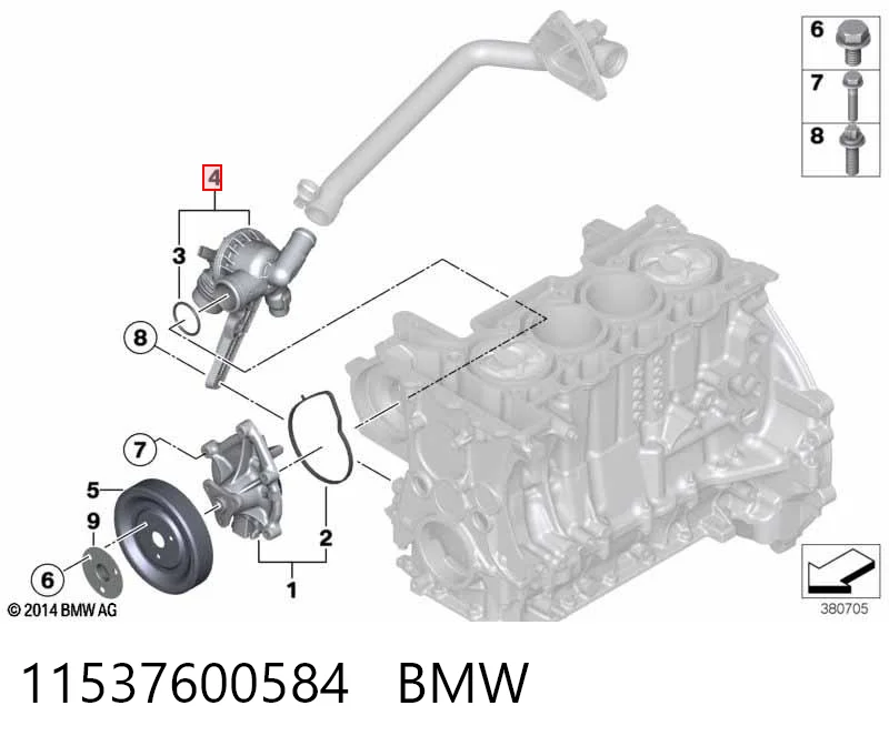 11537600584 BMW Termostato de agua