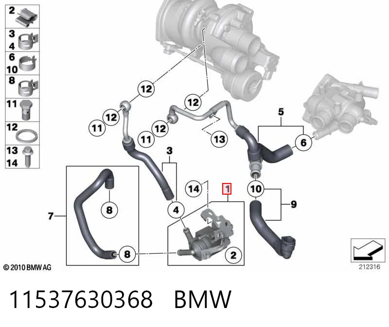 11537630368 BMW Bomba de agua eléctrica auxiliar
