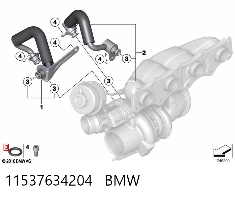 11537634204 BMW Anillo de sellado de la tubería de combustible