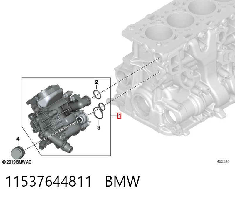 11537644811 BMW Caja del termostato
