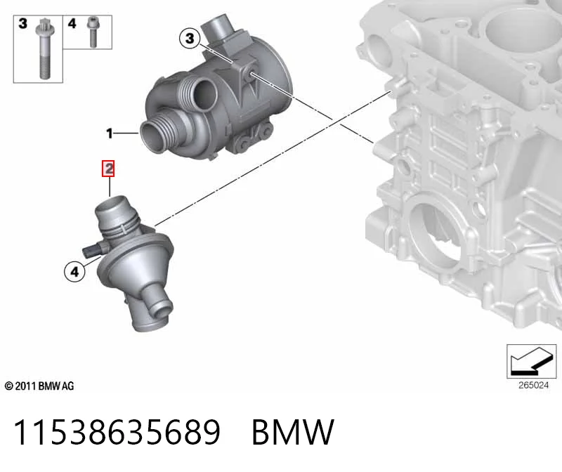 11538635689 BMW Caja del termostato