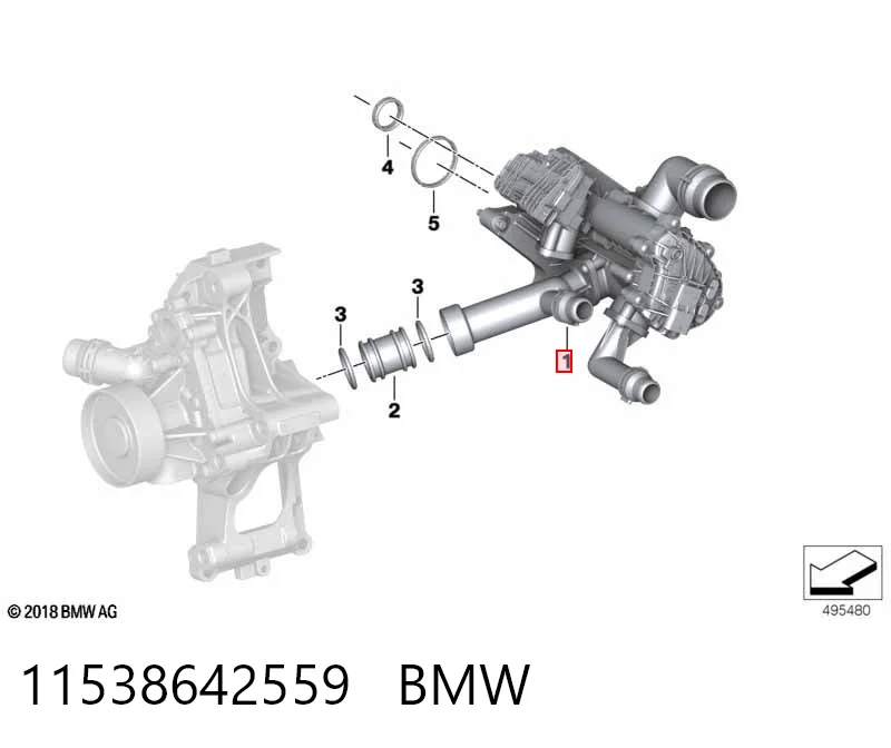 11538642559 BMW Caja del termostato