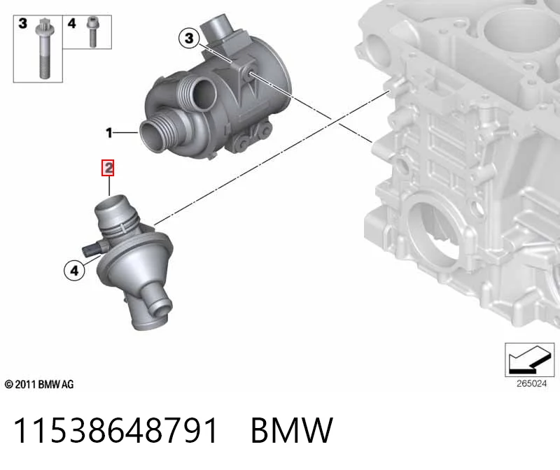 11538648791 BMW Caja del termostato