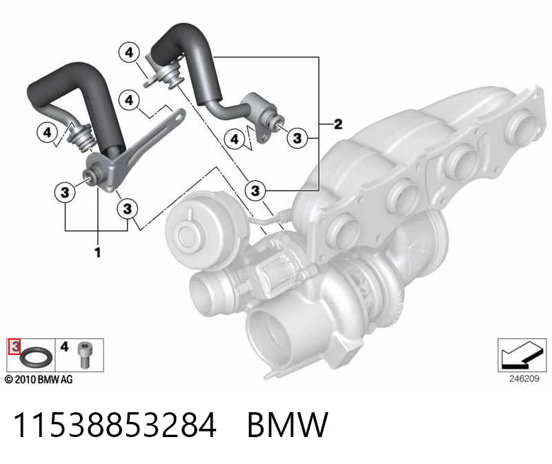 11538853284 BMW Junta de tapa del tubo de llenado de aceite