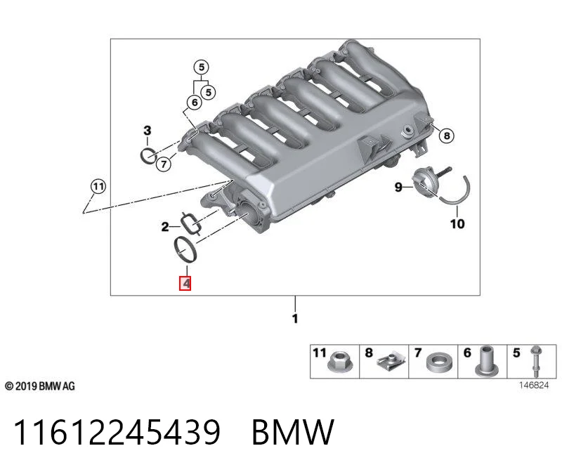 11612245439 BMW Junta de válvula EGR