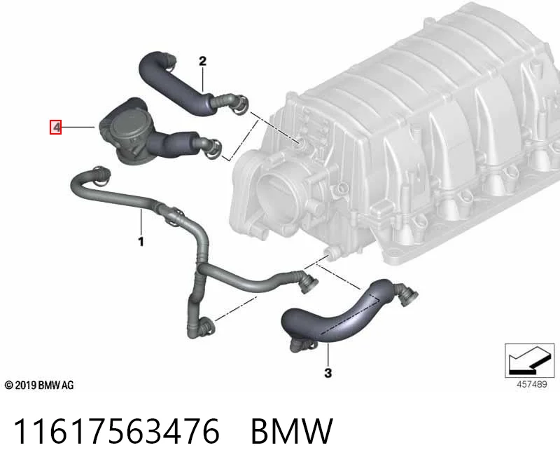11617563476 BMW Separador de aceite del sistema de ventilación del cárter