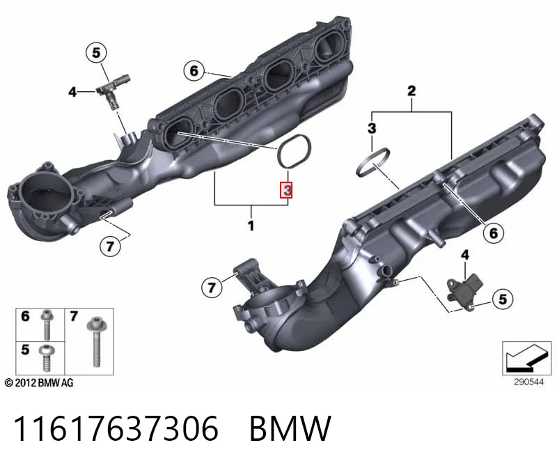  Junta de colector de admisión BMW 6 