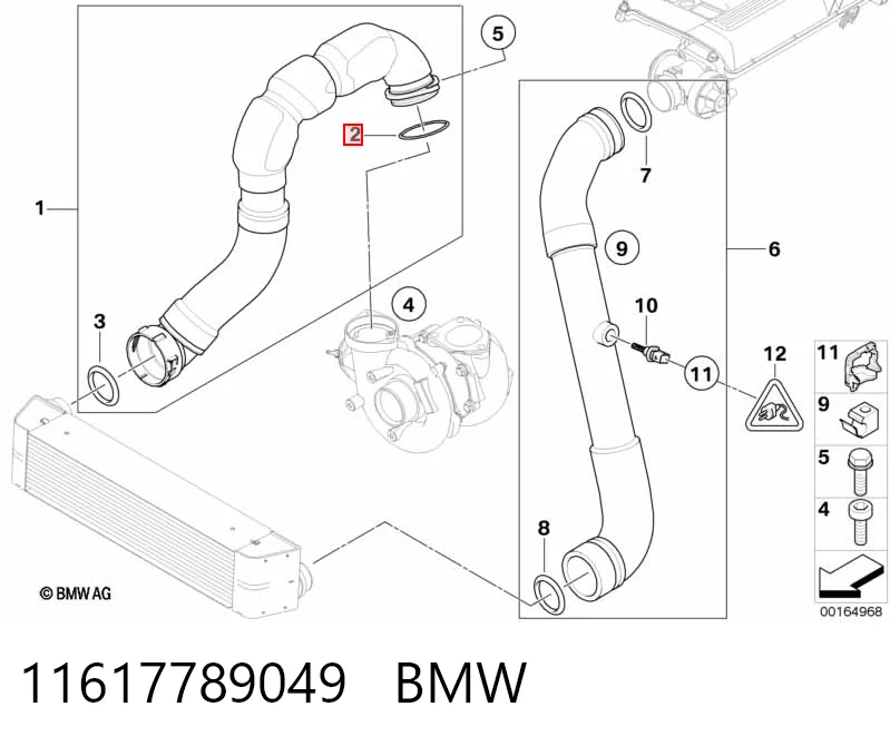 11617789049 BMW Junta de turbina, inserto flexible