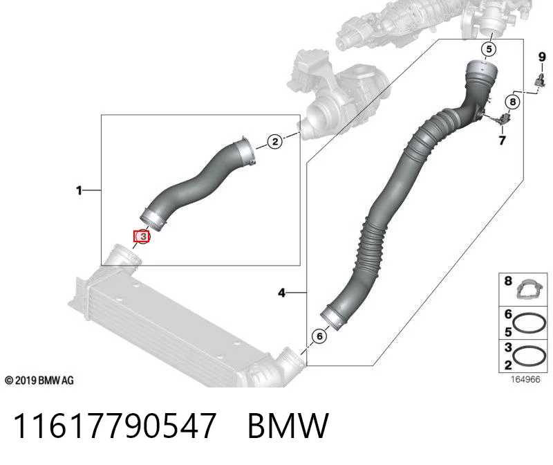 11617790547 BMW Junta de turbina, inserto flexible