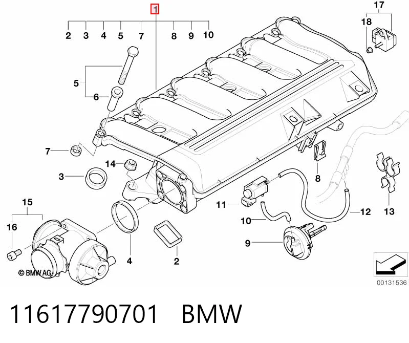 11617790701 BMW Colectores de admisión