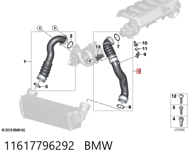 11617796292 BMW Manguera del intercooler