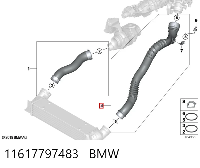 11617797483 BMW Manguera del intercooler