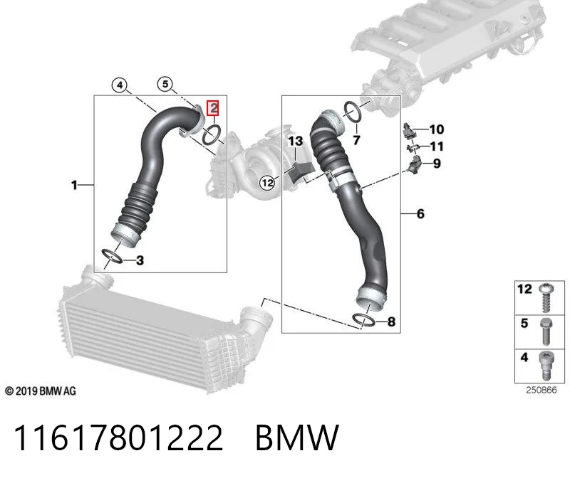 11617801222 BMW Junta de turbina, inserto flexible