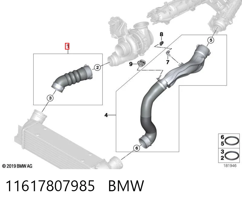 11617807985 BMW Manguera del intercooler
