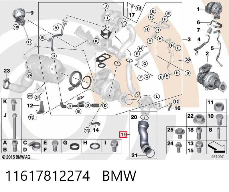 11617812274 BMW Manguera del intercooler
