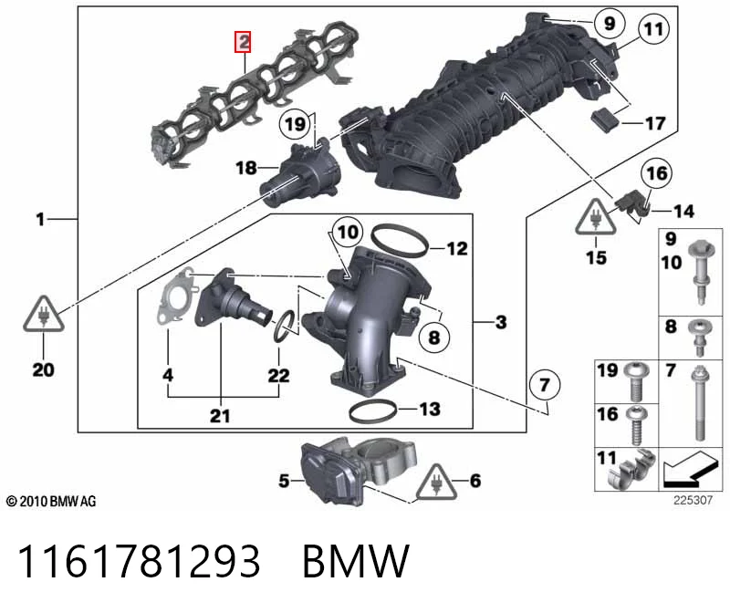 Junta del colector de admisión 1161781293 BMW