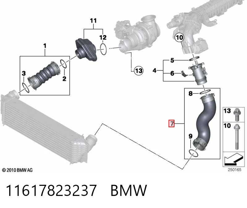 11617823237 BMW Manguera del intercooler