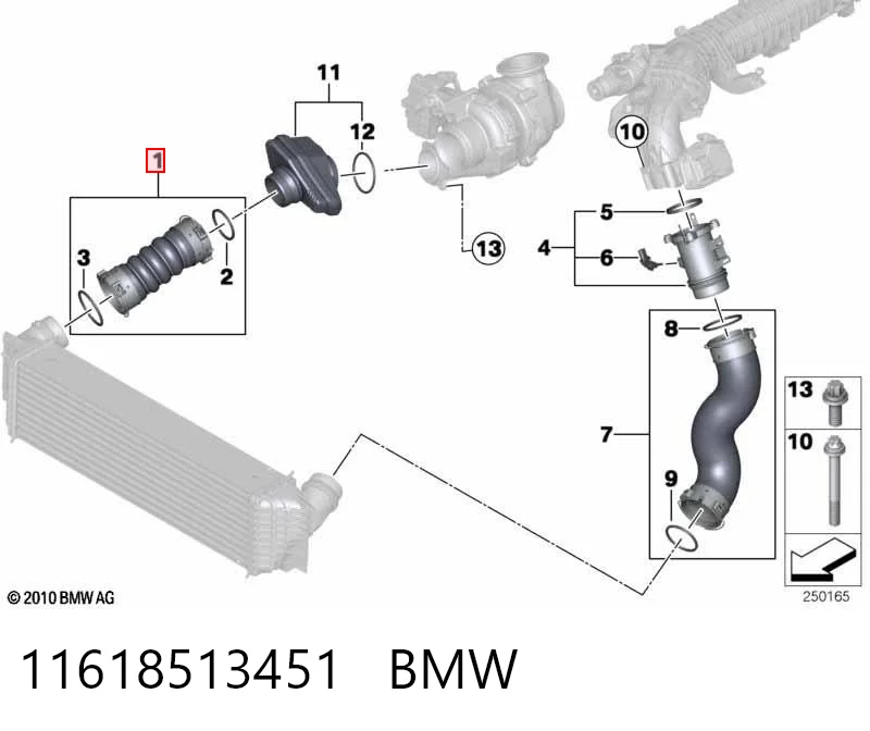 11618513451 BMW Manguera del intercooler