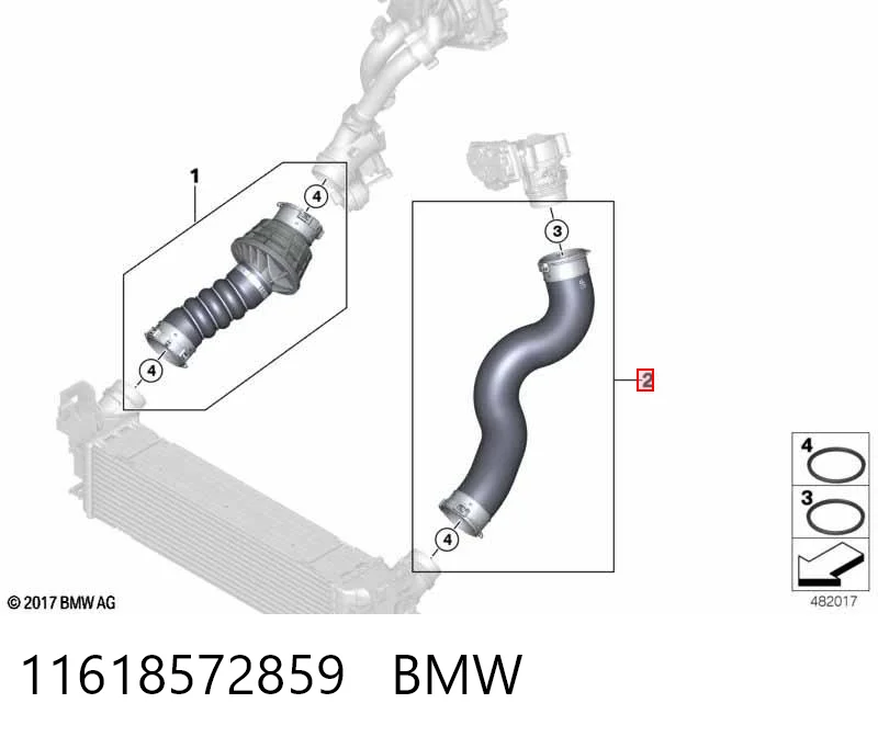 11618572859 BMW Manguera del intercooler