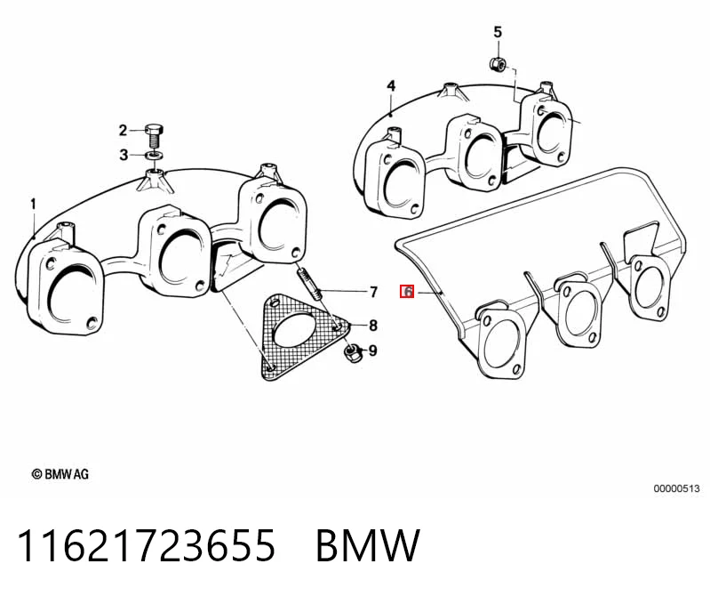 Junta de colector de escape BMW 5  (E28)