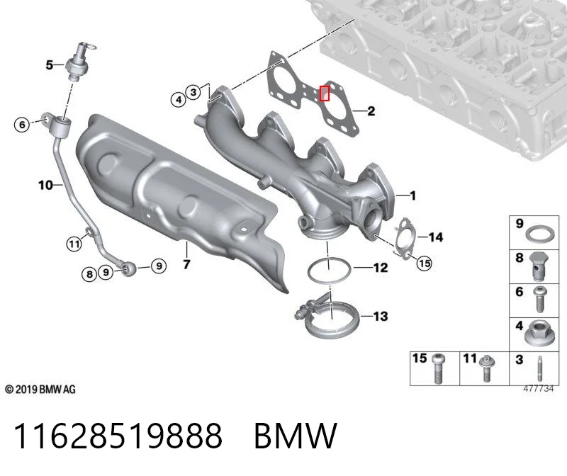 Colector de escape para BMW 5 G30, F90