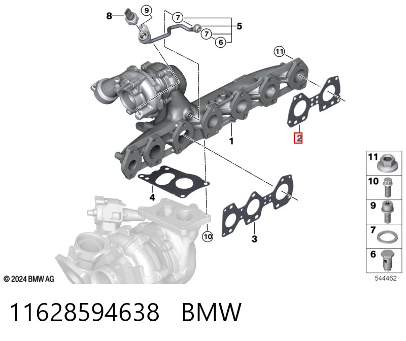 Junta de colector de escape para BMW 3  (G20, G80, G28)