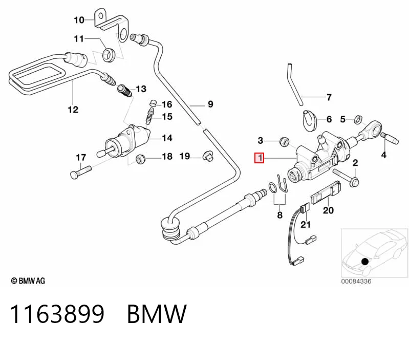 1163899 BMW Cilindro maestro de clutch