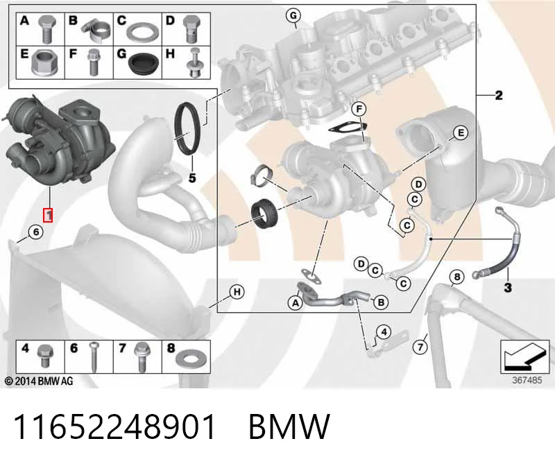 11652248901 BMW Turbo para motor